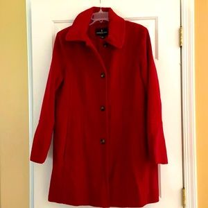 Red wool winter coat